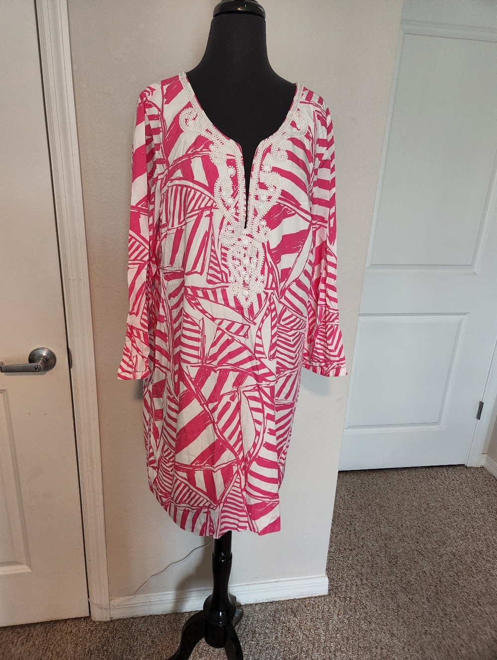 Lilly Pulitzer Pink and White Printed Tunic Dress - Picture 3 of 15